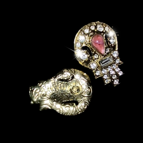 Art Deco Goldtone Fashion Earrings Crystal Baguettes - Picture 9 of 16